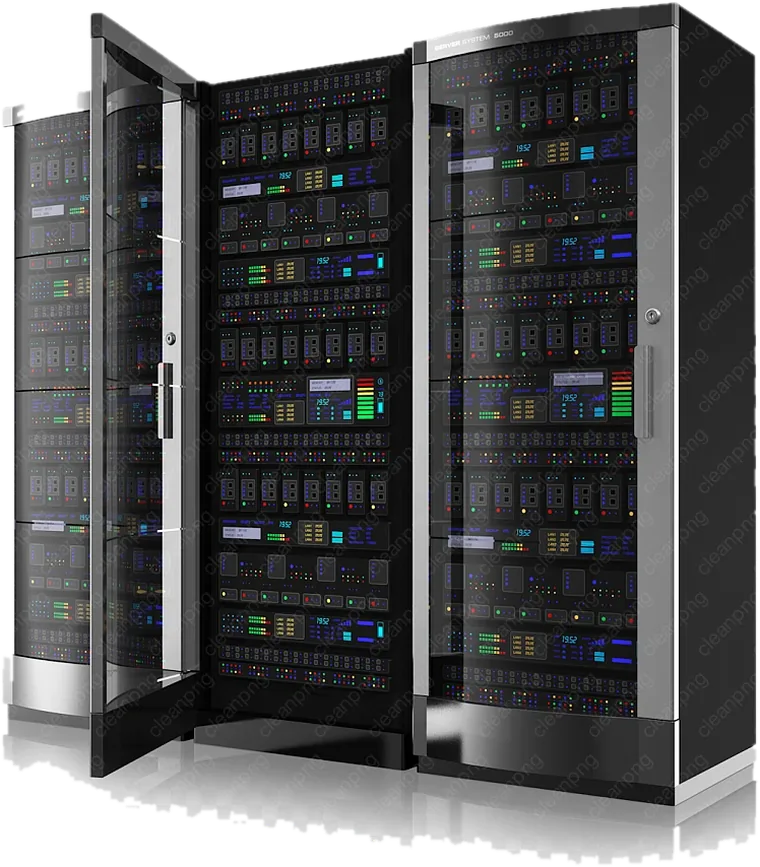 Racks de servidores listos para decommissioning en un centro de datos